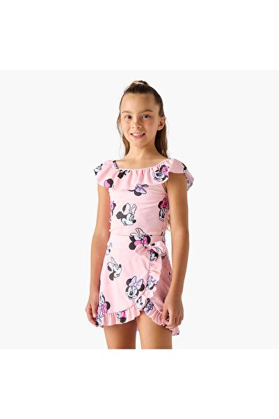 Disney طقم ملابس سباحة من قطعتين بطبعة ميني ماوس