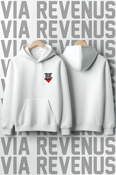 Vordevia Trust Your Heart Printed Unisex Oversized Hooded Sweatshirt Design Graphic Hoodie