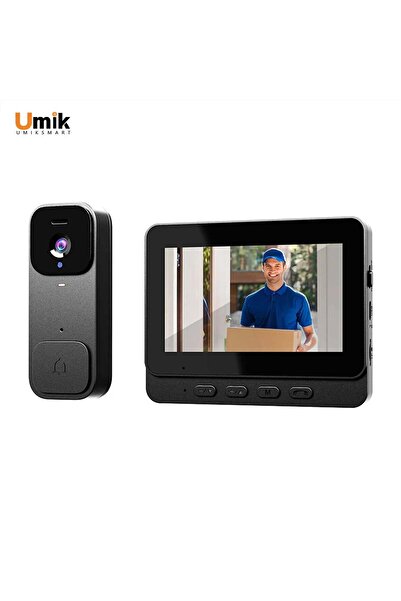 URBAN BUYERS جرس الباب الذكي بالفيديو من أوميكسمارت - X7 - لا يحتاج إلى واي فاي، اتصال ثنائي الاتجاه