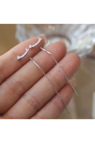 Choice WC1774-2 Trendy Long Wire Tassel Thread Chain Star Heart Beads Pendants Drop Earrings Women's Rhines