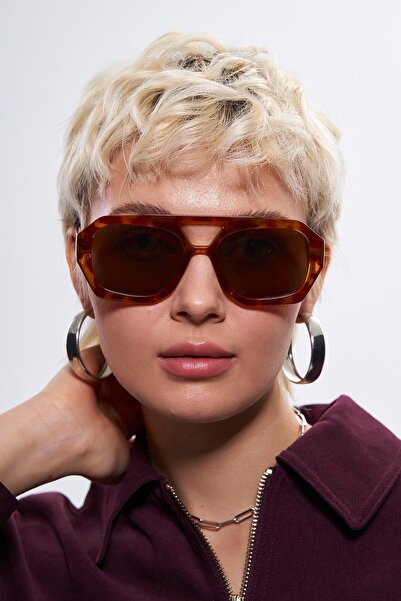 Bilge Karga Kaitlyn Orange Brown Sunglasses