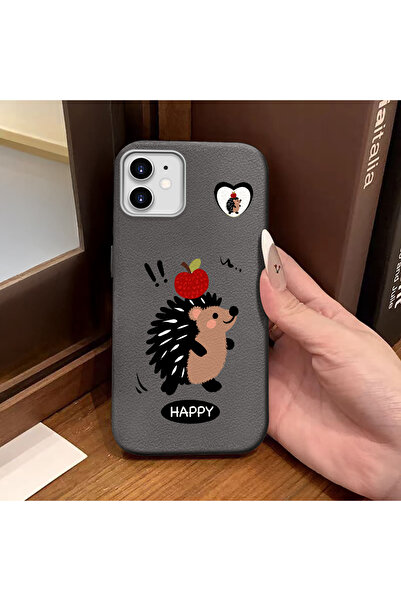 ucuc iPhone 11 Compatible Gray Leather Textured Silicone Protects Camera Shoc...