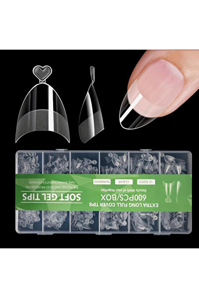 Choice 600 قطعة من أطراف الأظافر الفرنسية القصيرة - أظافر صناعية بيضاوية قصير...