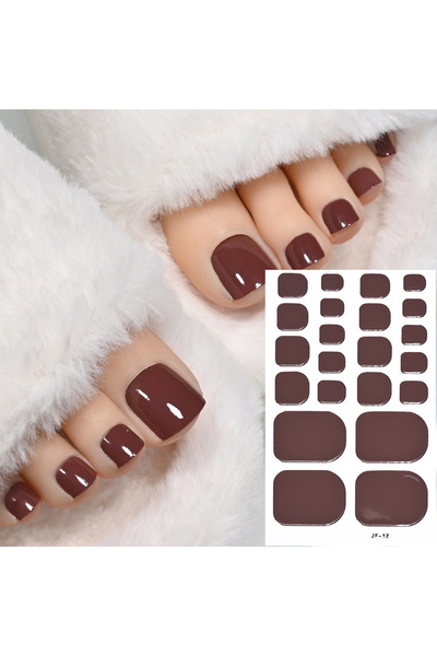 Choice NL-JF-12 ورقة واحدة = 22 طرفًا، ملصقات أظافر حمراء لامعة، تغطية كاملة،...