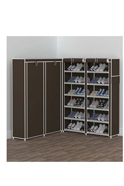 Arabest Household Large-Capacity Assembly Shoe Cabinet Storage Cabinet Double Row 6-Layer Non-Woven Shoe Cab