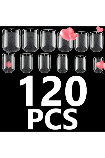 Choice مجموعة أظافر بيج مكونة من 120 قطعة - أظافر لوزية شفافة شبه لامعة، بسيط...