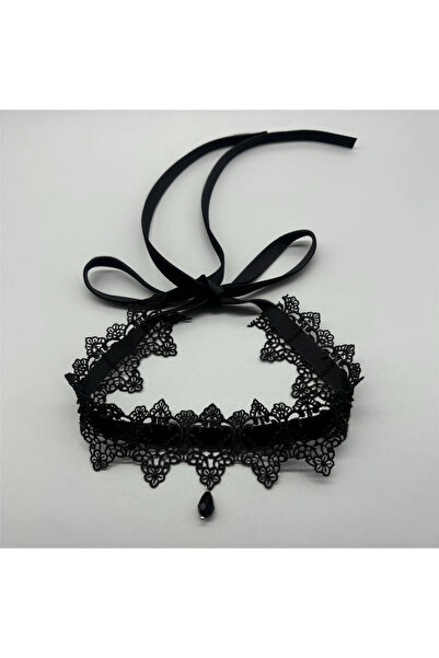 Choice قلادة تشوكر سوداء أنيقة من الدانتيل الأسود، قلادة طوق قوطية، قلادة تشو...