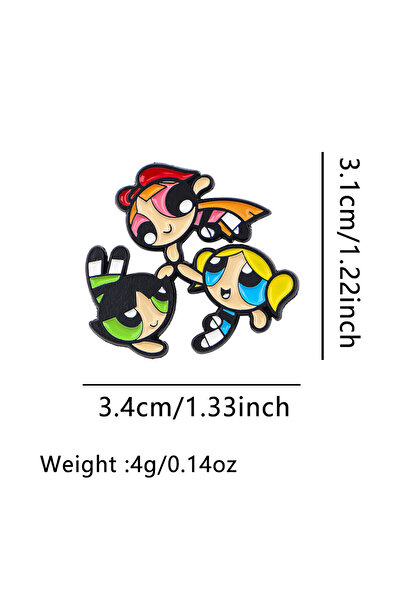 Miniso دبوس واحد مطلي بالمينا على شكل فتاة كرتونية لطيفة، دبابيس للصدر والملابس وشارات أنمي.