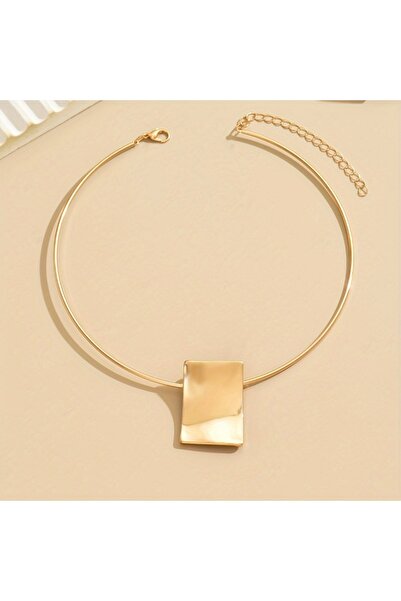 Choice YF1262-1 Geometric Square Choker Necklace Vintage Simple Style Jewelry for Women Collar Women's Simp
