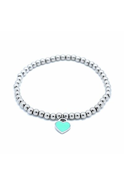 Choice Silver green Chic Single Heart Stainless Steel Bead Chain Love Pendant...