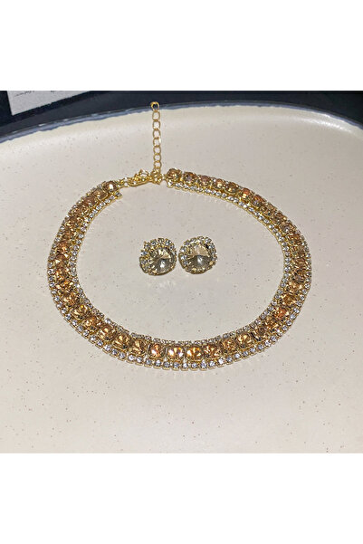 Choice ستايل 10: قلادة مرصعة بأحجار الراين الخضراء الفاخرة، أقراط مرصعة بالكر...