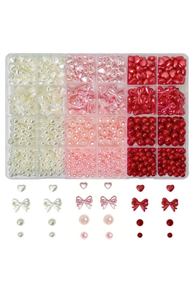 Choice F-24-2 علبة تحتوي على 748 قطعة من خرز ملون بألوان الحب، مقاسات من 6 إل...