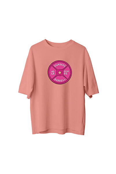 CANDLEMASTORE Pink Barbell - Oversized T-Shirt