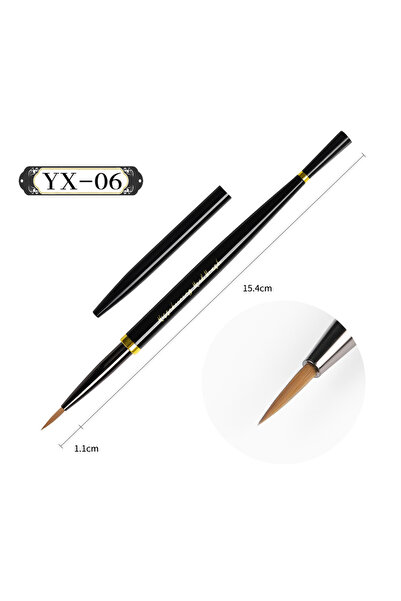 Choice 06 قطعة واحدة فرشاة رسم أظافر بمقبض أسود، مناسبة لطلاء الأظافر الأكريل...