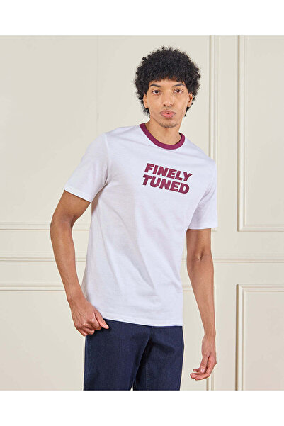 REDTAG Men White Printed T-Shirt