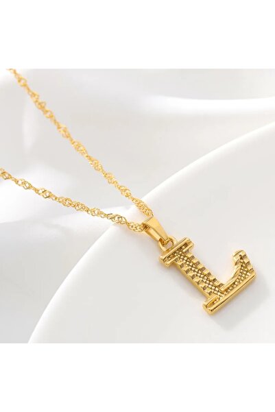 Choice L Fashion Gold Plated 26 Initial Letter Pendant Water Wave Chain Neckl...