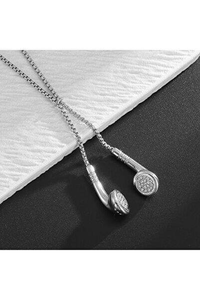 Choice AL21612- قلادة معدنية فضية اللون بتصميم عصري مستوحى من موسيقى الهيب هو...