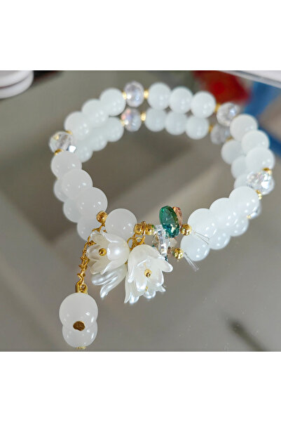 Choice BR24Y0096-6 Trendy Lily Of The Valley Flower Bracelets for Women Fashion Colorful Crystal Beaded Bra