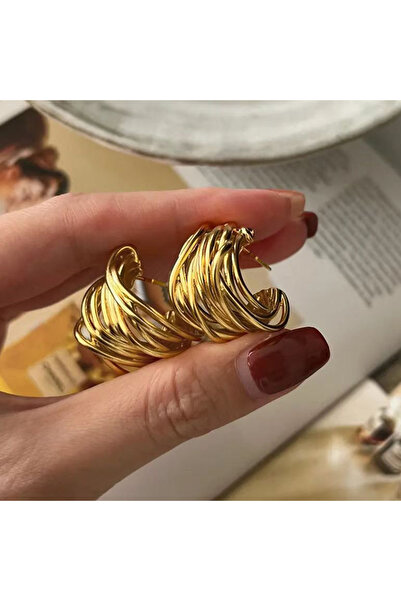 Choice E3693 Huitan Trendy Metallic Style Loop Earrings Female Versatile Mode...