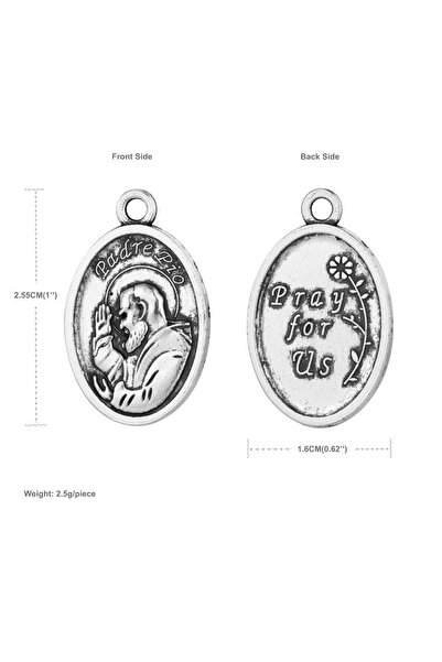 Choice 10pcs 10Pcs Patron Saint Padre Pio Pendants Catholic St. Padre Pio Cha...