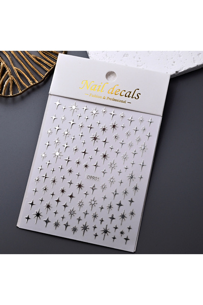 Choice 3 قطع من ملصقات فن الأظافر على شكل نجمة مرصعة بالألماس بتقنية الليزر خ...