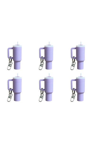 Choice Purple 6pcs 6-1pcs Creative Mini Cup Keychain Pendant Chapstick Holder...