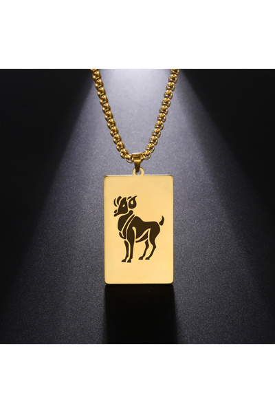 Choice قلادة برج الحمل بطول 60 سم، مزينة بـ 12 برجًا، للرجال، مستوحاة من الأب...