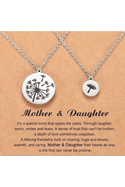 Choice قلادة من قطعتين على شكل زهرة الهندباء المستديرة والبذور مع بطاقة، مصنو...