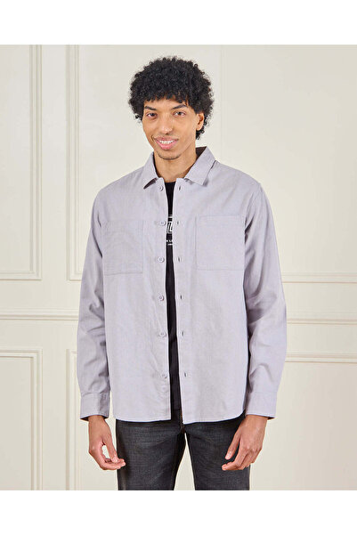 REDTAG Men Plain Shirt With Printed T-Shirt