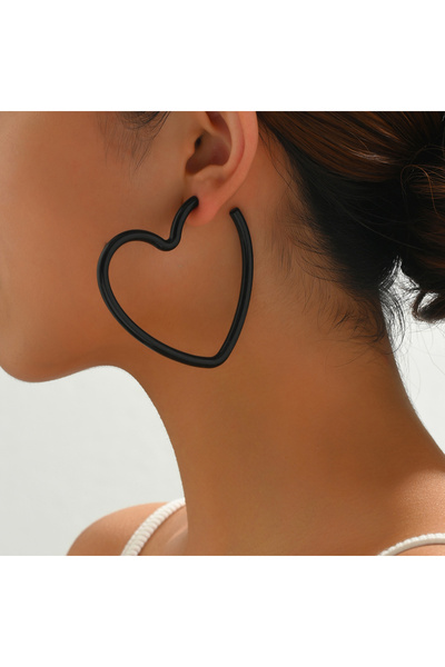 Choice أقراط سوداء للنساء، بوهيمية، هندسية، مزينة بترتر مبالغ فيه، أقراط حب بألوان الحلوى، جوهرة