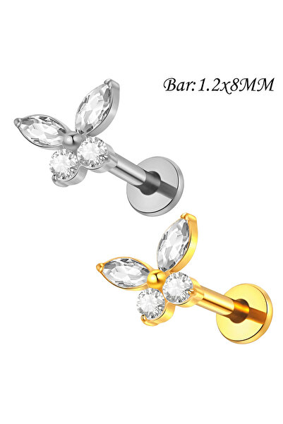 Choice 1.2 × 8 مم - تصميم ذهبي P-1PC قطعة واحدة، ثلاثة/خمسة مربعات/قلوب/شبه م...