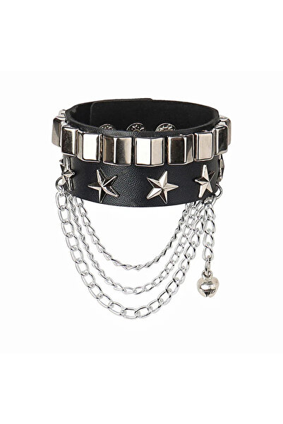 Choice سوار على شكل قلب من التسعينيات، قابل للتعديل، بتصميم بانك روك، مصنوع م...