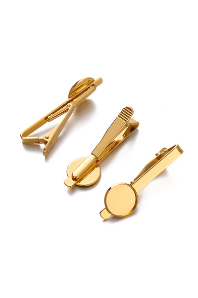 Choice 5 قطع ذهبية مقاس 12 مم، 5 قطع/مجموعة، قواعد مشابك ربطات عنق نحاسية مقا...