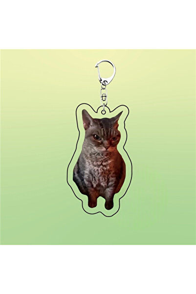 Choice G Meme Keychain Huh Cat Keychain Fanny Cat Keyring Talking Cats Confus...