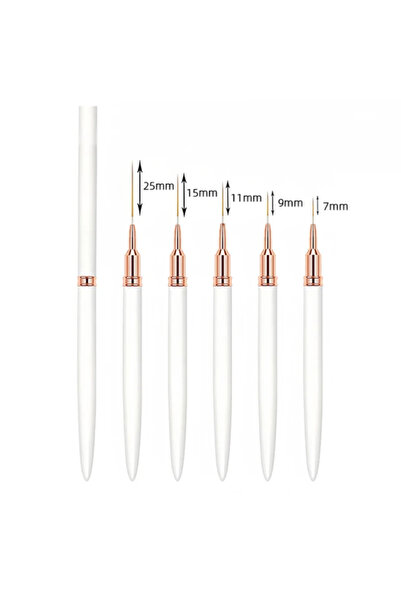 Choice مجموعة فرش رسم الأظافر البيضاء (5 قطع) - مجموعة فرش جل للأظافر بالأشعة...