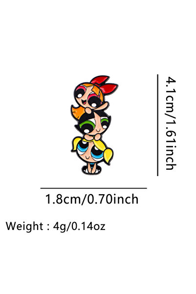 Miniso 7 دبابيس مينا كرتونية لطيفة على شكل فتيات قويات، دبابيس للصدر والملابس...