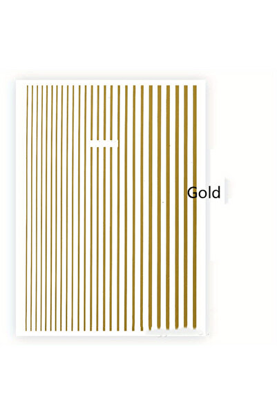 Choice gold 1pc 3D Nail Art Slider Golden/Silvery Line Stripe Nail Art Sticke...