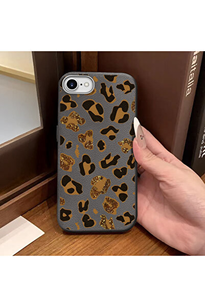 ucuc iPhone 7/8/Se 2020 2022 Compatible Gray Leather Textured Silicone Protec...