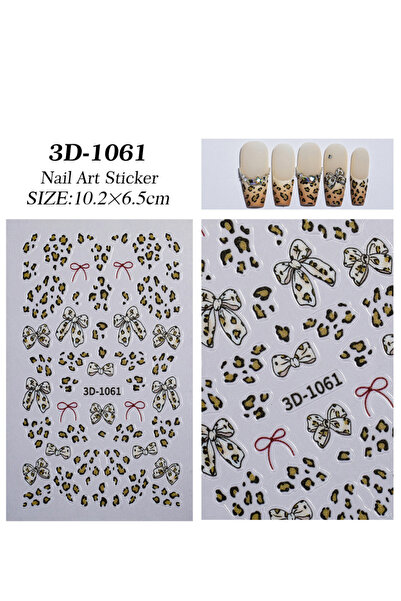 Choice ملصق أظافر مسطح بنقشة جلد النمر على شكل فيونكة، بنمط مايلارد أوروبي وأ...