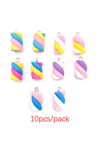 Choice SN168-10pcs 5/10pcs تعليقات حلوى مارشميلو ملونة مصنوعة من الراتنج، مثا...