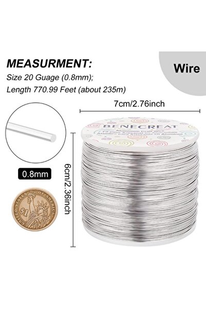 Choice سلك ألومنيوم مؤكسد، عيار 20، طول 770 قدم، AECH02-10791، لصنع المجوهرات...