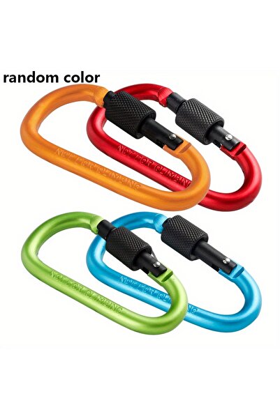 Choice 4 قطع عشوائية، 4 قطع من مشابك كارابين ألومنيوم شديدة التحمل على شكل حر...