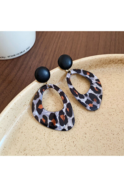 Choice أقراط ستايل 3 من الأكريليك بنقشة جلد النمر للنساء، أقراط متدلية غير من...