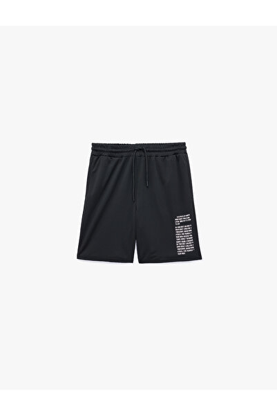 Koton Printed Lace-Up Sports Shorts with Pockets