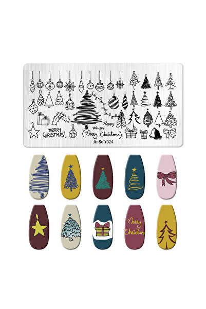 Choice JSY-24 Christmas Nails Stamping Plates Snowflakes Elk New Year Letters...