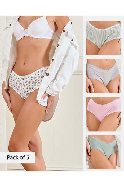 REDTAG Women Assorted Boyleg Brief Set (Pack of 5)