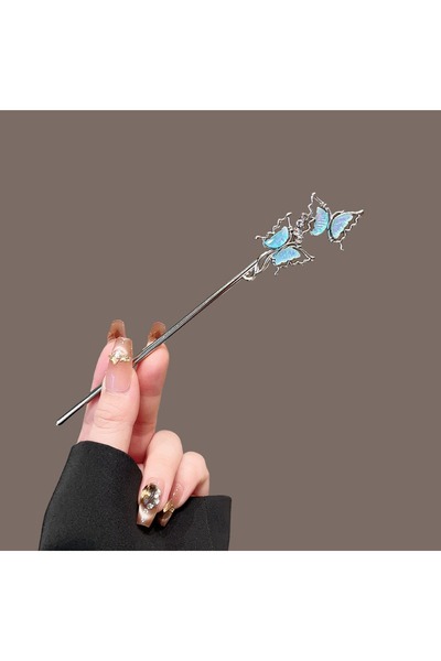 Choice Style E New Chinese Style Moonlight Stone Women's Alloy Hairpin with Unique Design Antique Butterfly