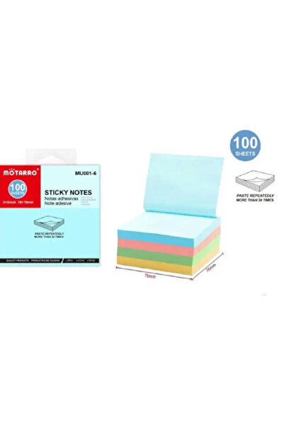 MOTARRO Sticky Notes MU001-6, Colorful Self-Adhesive Notepads for Office, School & Home – Memo Pads