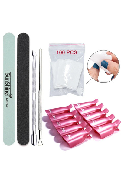 Choice مجموعة أدوات إزالة طلاء الأظافر السوداء، بما في ذلك أداة دفع الجلد الم...