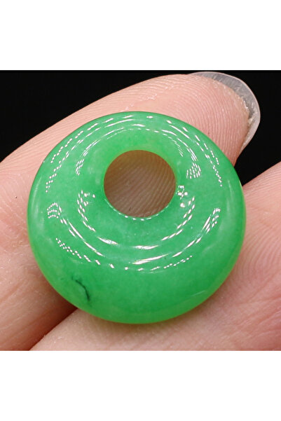 Choice قلادتان من حجر اليشم الماليزي الطبيعي، قطعتان، أحجار دائرية من اللازور...